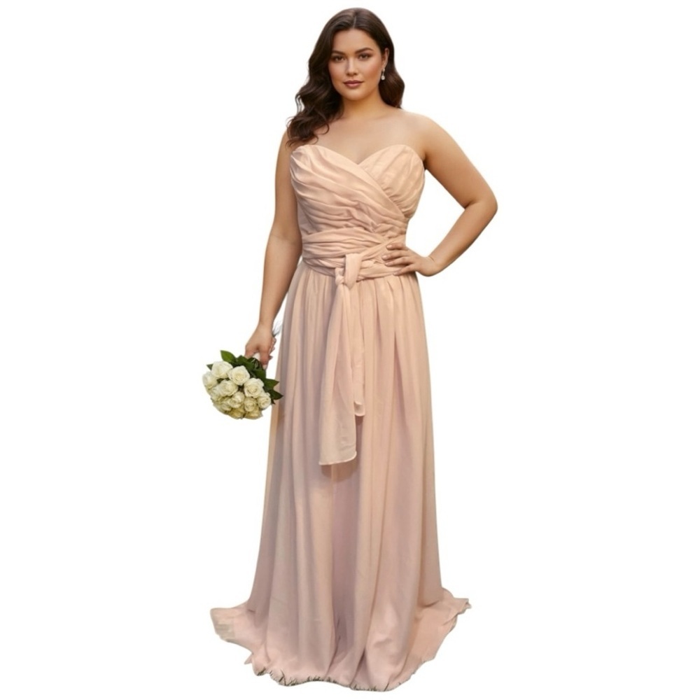 WFT-027 Chic Strapless Blush Dress Plus Size 3X